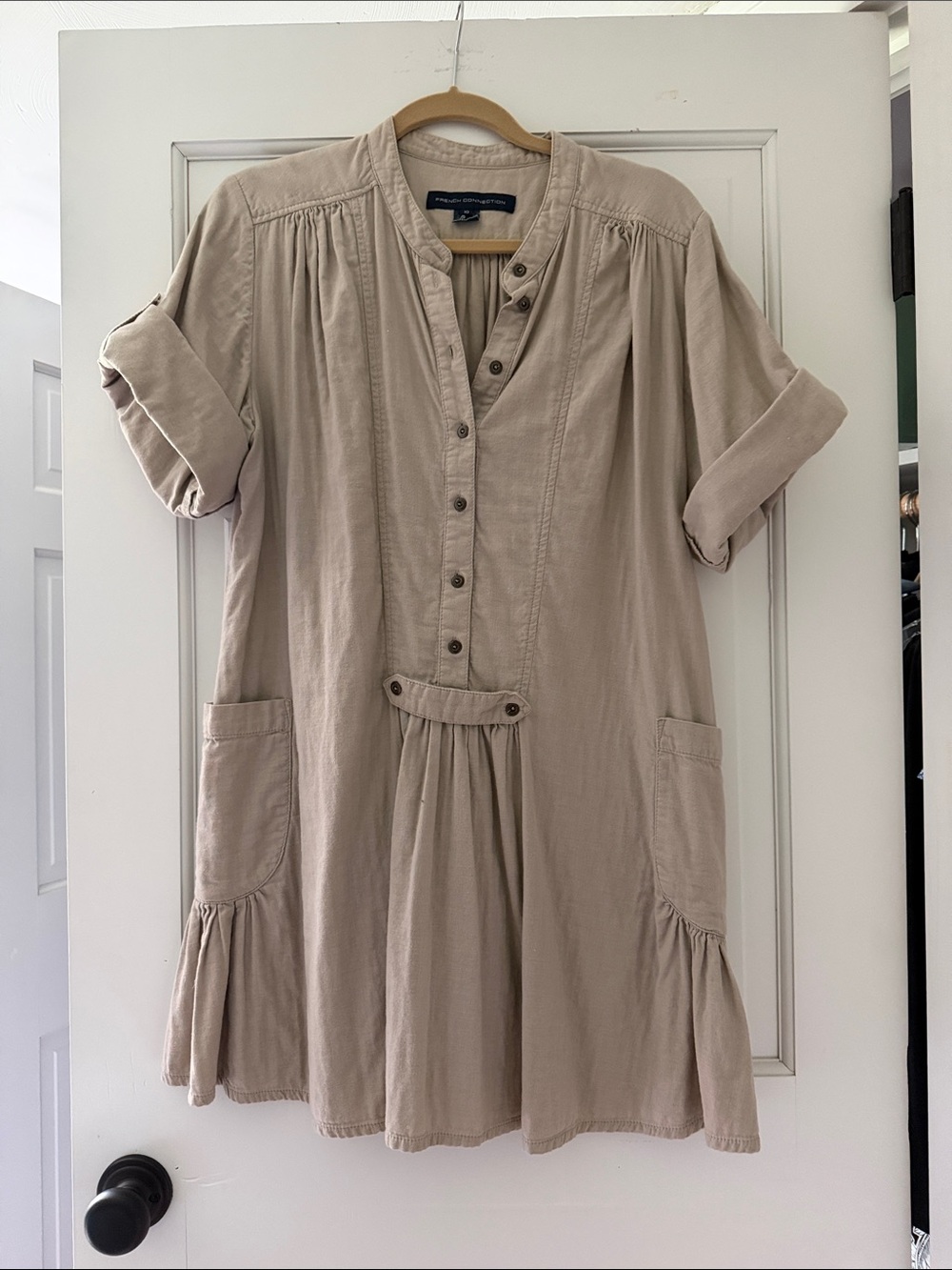French Connection Beige Button-Front Tunic